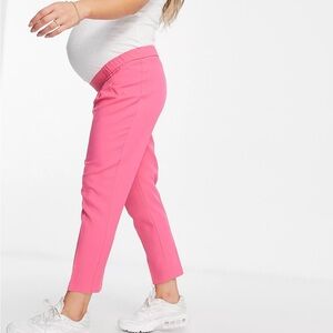 ASOS Design Maternity smart tapered pants in cerise pink (US12)